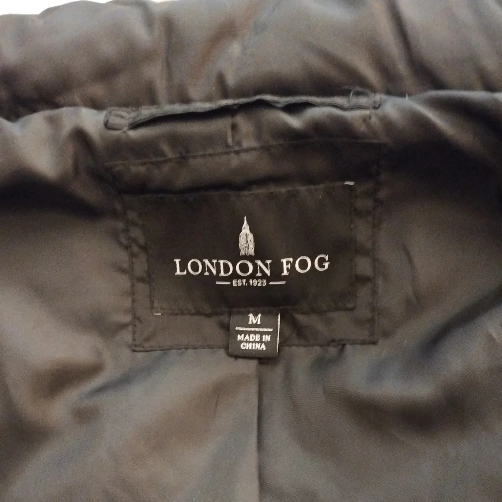 London Fog Diamond Pattern Down Puffer Coat Black Size M
